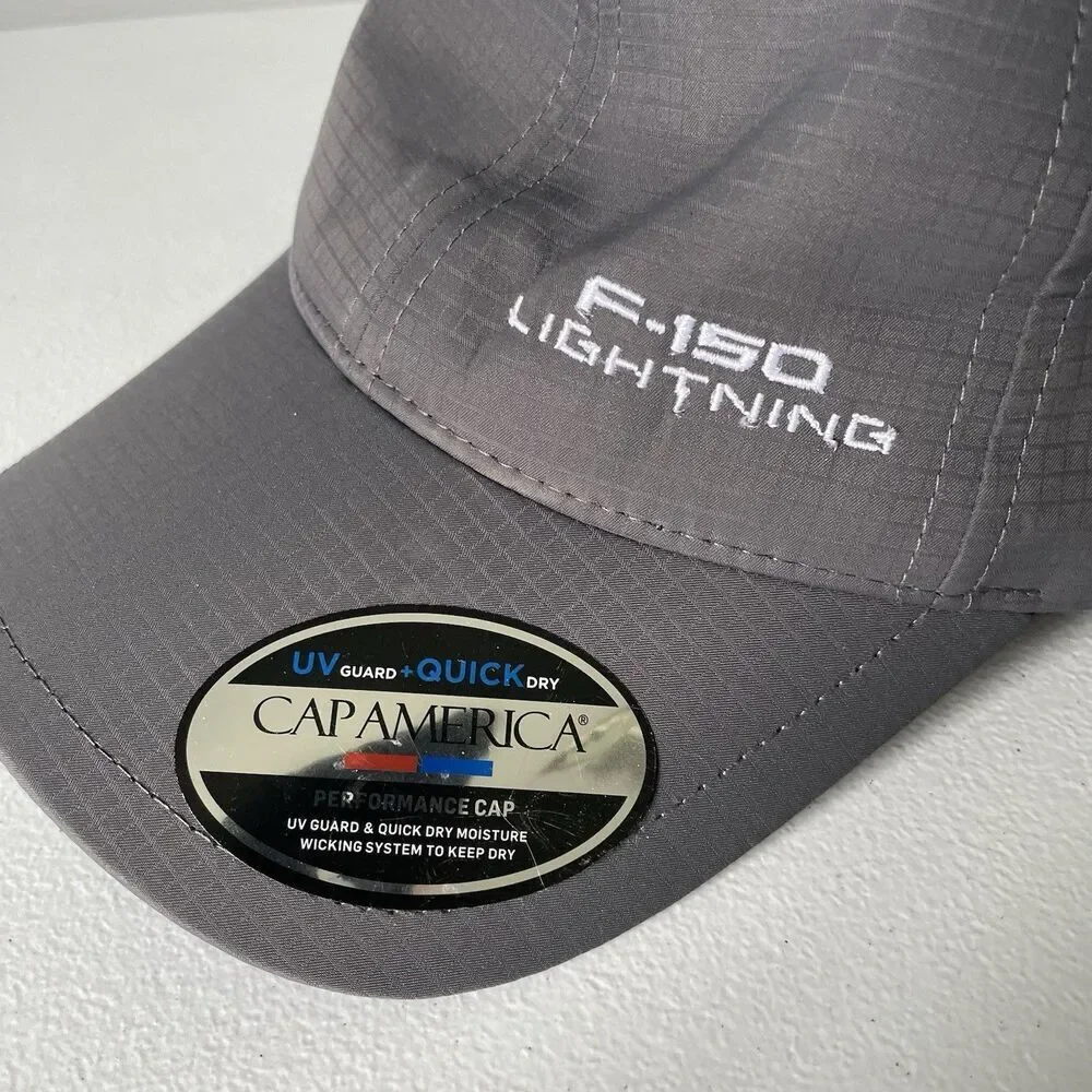 CapAmerica F-150 Lightning Baseball Hat Cap Gray White Men's One Size